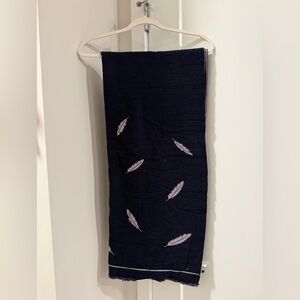 Ann Taylor Reversible Scarf with Feather Design